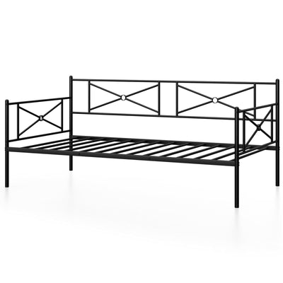 Metal Daybed Twin Bed Frame Stable Steel Slats Sofa Bed - Relaxacare