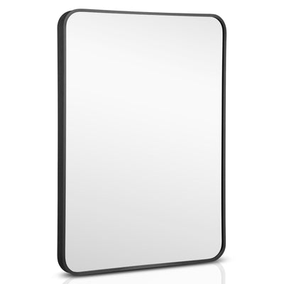 Metal Framed Bathroom Mirror with Rounded Corners - Relaxacare