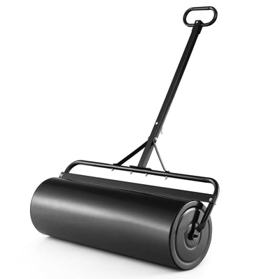 Metal Lawn Roller with Detachable Gripping Handle-Black - Relaxacare