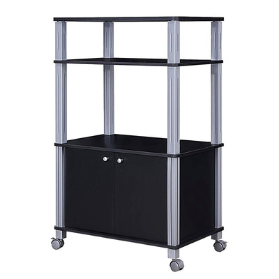 Microwave Rack Stand Rolling Storage Cart-Black - Relaxacare