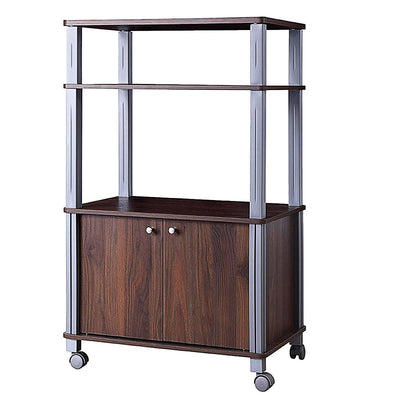 Microwave Rack Stand Rolling Storage Cart-Walnut - Relaxacare
