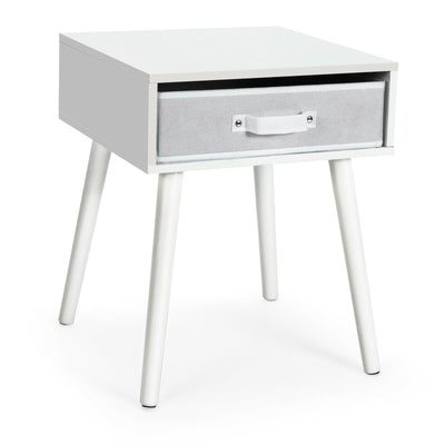 Mid-Century End Accent Bedside Table-White - Relaxacare