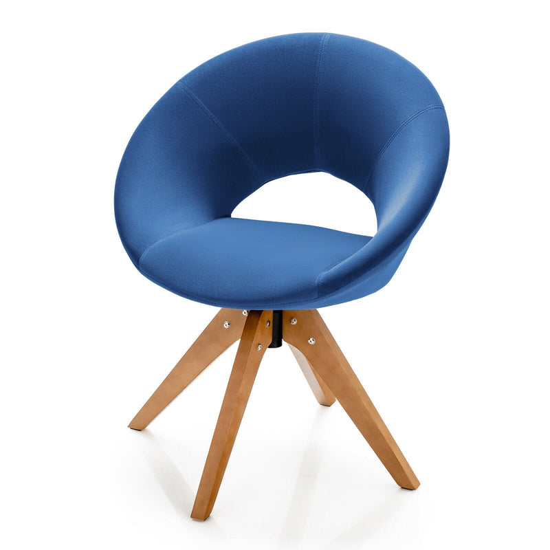 Mid Century Modern Swivel Accent Chair Fabric Velvet Armchair-Blue - Relaxacare