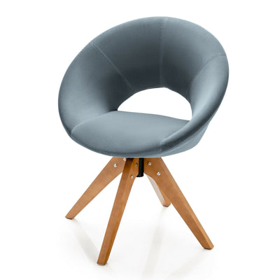 Mid Century Modern Swivel Accent Chair Fabric Velvet Armchair-Gray - Relaxacare