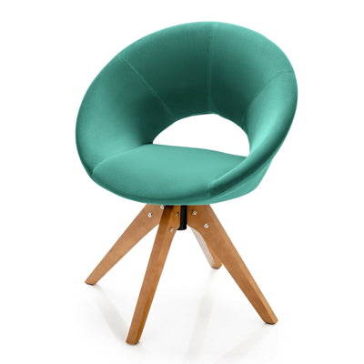 Mid Century Modern Swivel Accent Chair Fabric Velvet Armchair-Green - Relaxacare