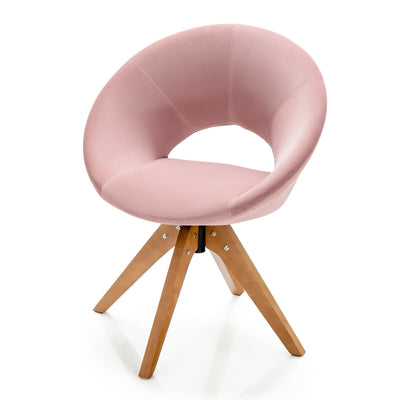 Mid Century Modern Swivel Accent Chair Fabric Velvet Armchair-Pink - Relaxacare