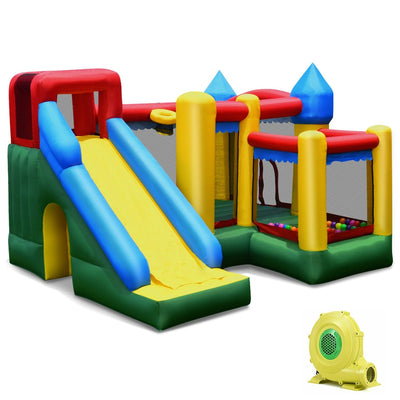 Mighty Inflatable Bounce House Castle Jumper Moonwalk with Blower - Relaxacare