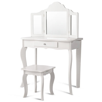 Mini Makeup Dressing Mirror Vanity Table Stool Set - Relaxacare