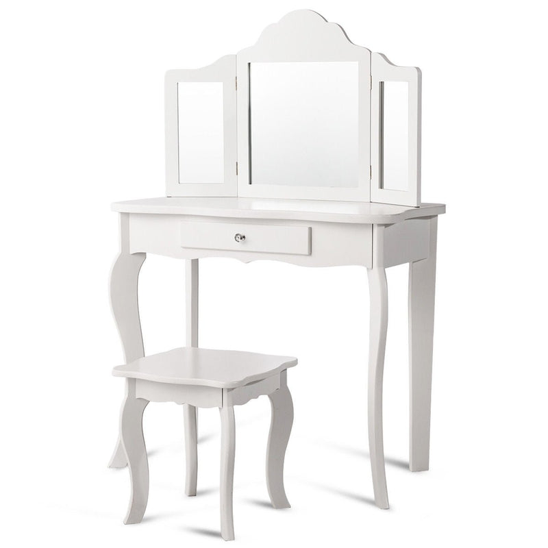 Mini Makeup Dressing Mirror Vanity Table Stool Set - Relaxacare