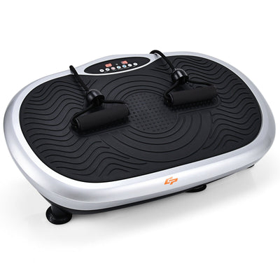 Mini Vibration Body Fitness Platform with Loop Bands-Silver - Relaxacare