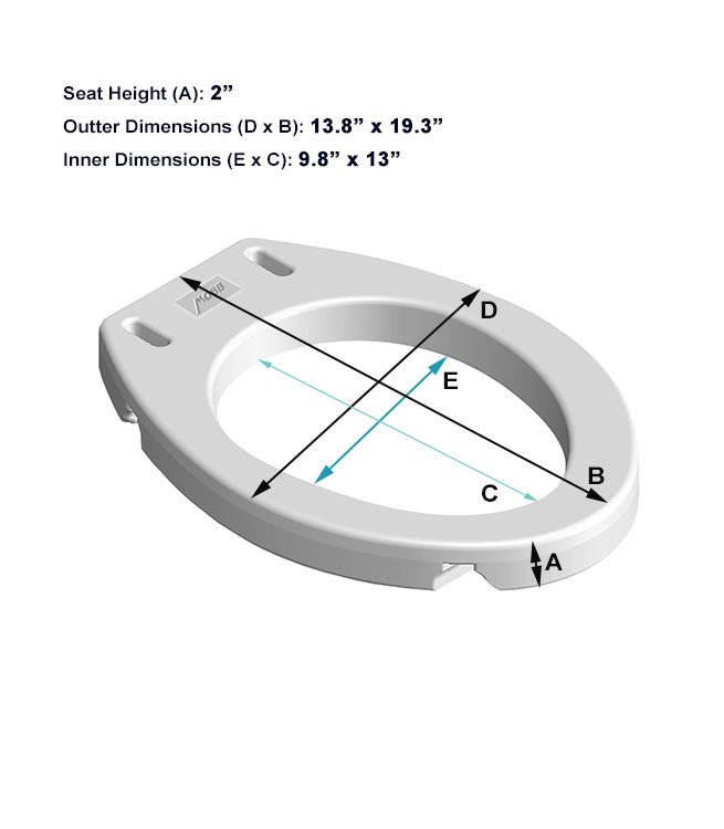 MOBB 2" Elongated Raised Toilet Seat - Relaxacare