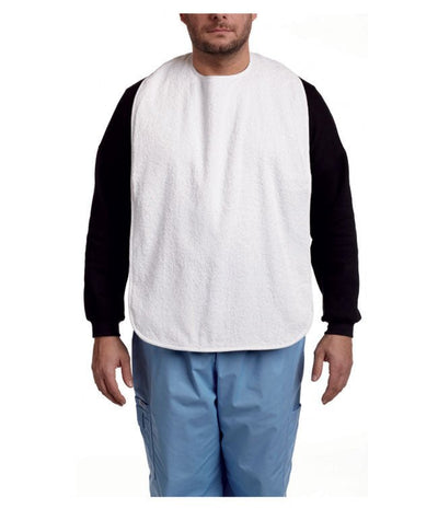 MOBB Terry Cloth Bib with Snaps (White) - Relaxacare