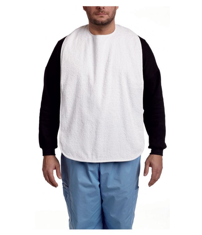 MOBB Terry Cloth Bib with Velcro (White) - Relaxacare