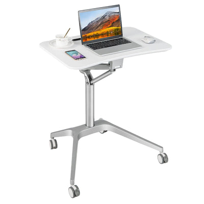 Mobile Standing Laptop Desk with Tablet Holder and 4 Rolling Casters - Relaxacare