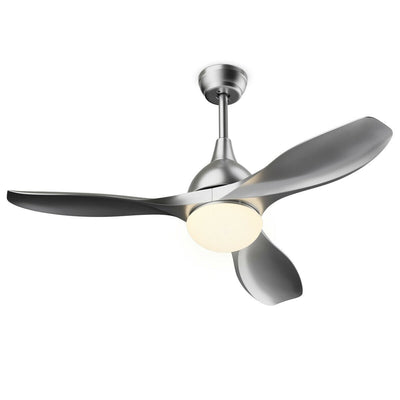 Modern 48" Ceiling Fan with Dimmable LED Light and Remote Control Reversible Blades-Silver - Relaxacare