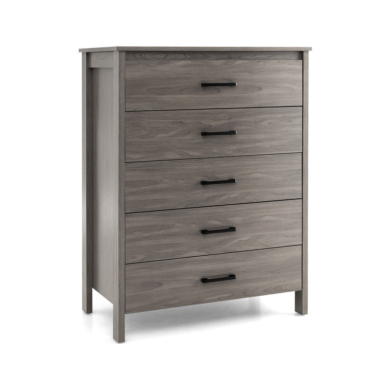 Modern 5-Drawer Multipurpose Chest Dresser with Metal Handles - Relaxacare