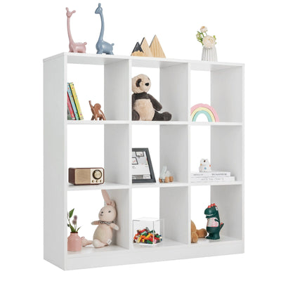 Modern 9-Cube Bookcase with 2 Anti-Tipping Kits for Books Toys Ornaments - Relaxacare
