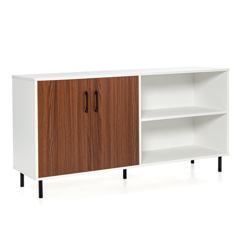 Modern Buffet Sideboard with 2 Doors and Open Compartments - Relaxacare