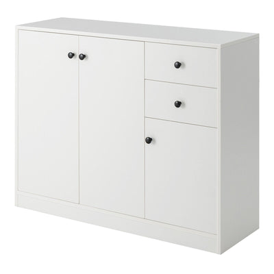 Modern Buffet Sideboard with 2 Pull-out Drawers and Adjustable Shelf for Kitchen-White - Relaxacare