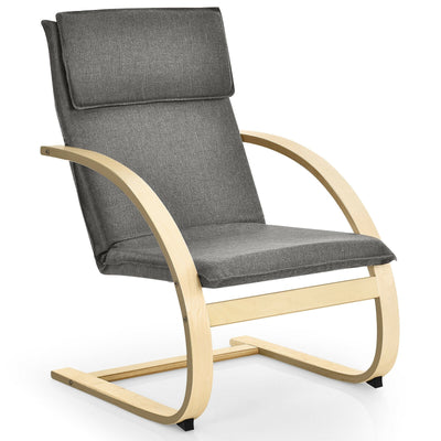 Modern Fabric Upholstered Bentwood Lounge Chair- - Relaxacare