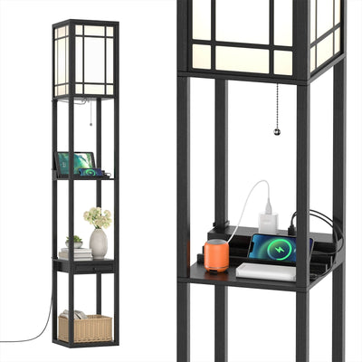 Modern Floor Lamp with Shelves and Drawer - Relaxacare