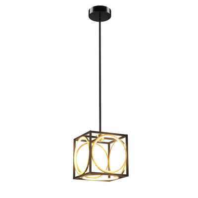 Modern LED Pendant Light with 42 Inches Adjustable Suspender-Black - Relaxacare