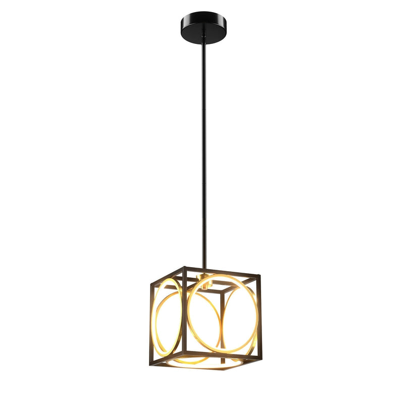 Modern LED Pendant Light with 42 Inches Adjustable Suspender-Black - Relaxacare