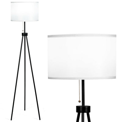Modern Metal Tripod Floor Lamp with Chain Switch - Relaxacare