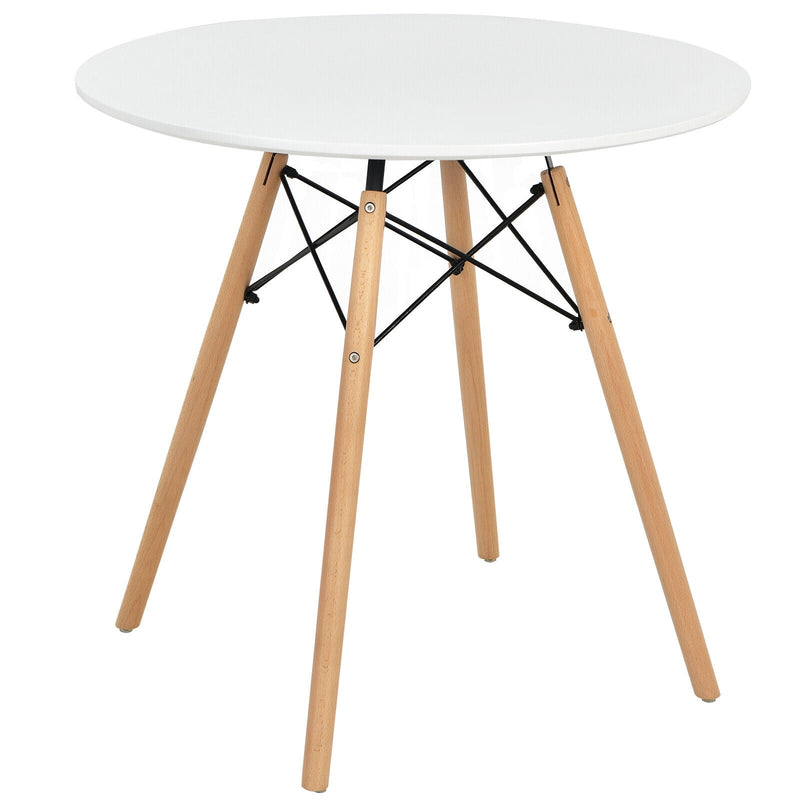 Modern Round Dining Room Table with Solid Beech Wood Legs - Relaxacare