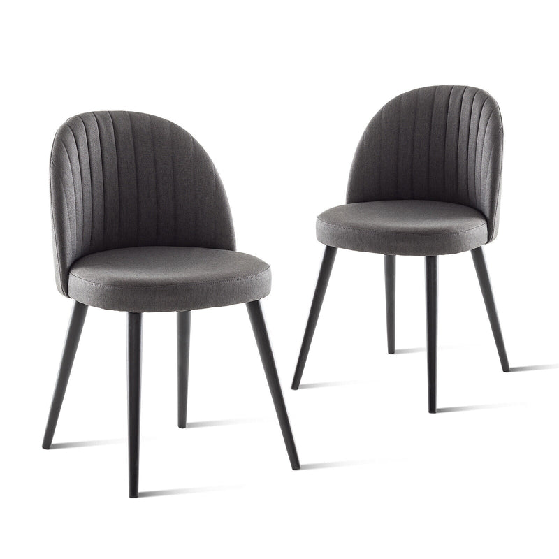 Modern Set of 2 Velvet Armless Chair for Living Room-Gray - Relaxacare