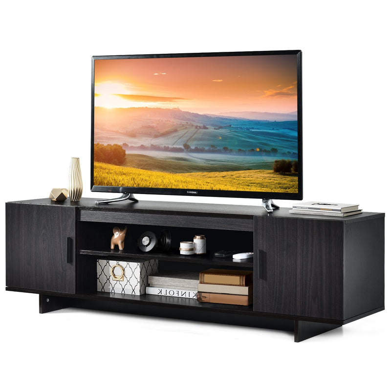 Modern Wood Universal TV Stand for TV up to 65 Inch with 2 Storage Cabinets - Relaxacare