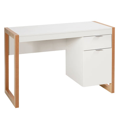Modern Workstation Computer Desk with Storage Cabinet-White - Relaxacare