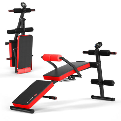Multi-Functional Foldable Weight Bench Adjustable Sit-up Board with Monitor - Relaxacare