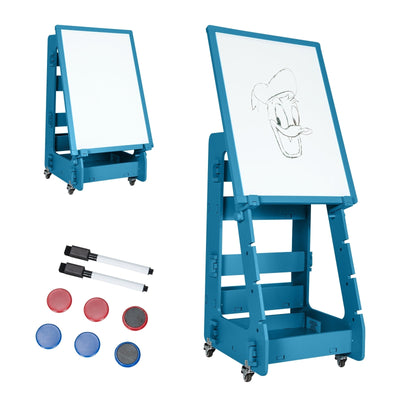Multifunctional Kids' Standing Art Easel with Dry-Erase Board -Navy - Relaxacare