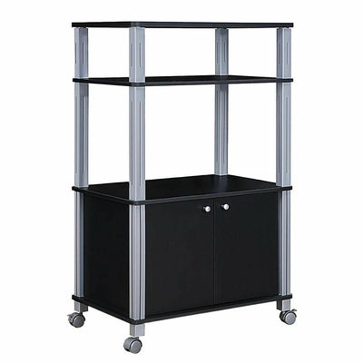 Multifunctional Rolling Kitchen Baker’s Rack with 2-Tier Shelf and Cabinet - Relaxacare