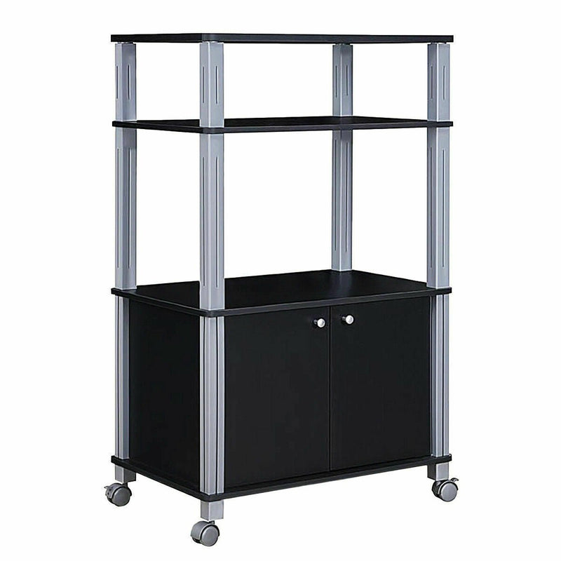 Multifunctional Rolling Kitchen Baker’s Rack with 2-Tier Shelf and Cabinet - Relaxacare