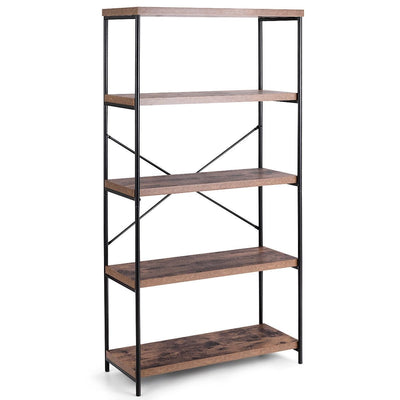 Multipurpose Open Bookcase Industrial Rack Wide Standing Storage Shelf - Relaxacare