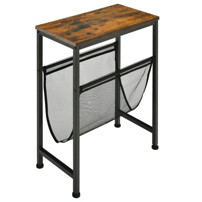 Narrow End Table with Magazine Holder Sling for Small Space - Relaxacare