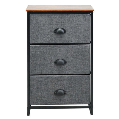Narrow Nightstand with 3 Drawers and Wood Top - Relaxacare