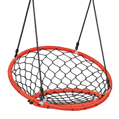 Net Hanging Swing Chair with Adjustable Hanging Ropes-Orange - Relaxacare
