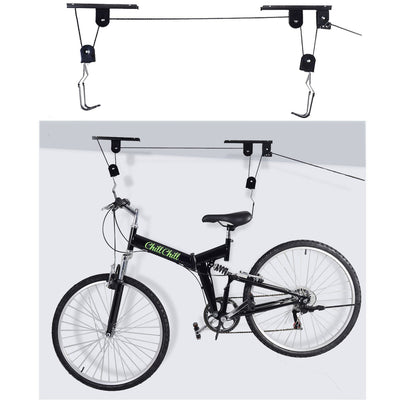 New Bike Bicycle Lift Ceiling Mounted Hoist Storage Garage Hanger Pulley Rack - Relaxacare