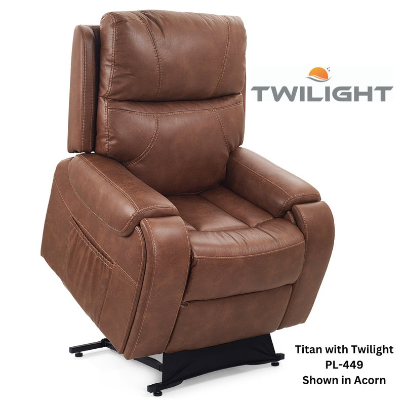 New Model-Ultra Comfort- Titan Twilight 5 Zone Comfort Lift Chair- Battery Back Up-Adjustable Head Rest - Relaxacare