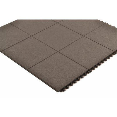Notrax 550-556S0033BL 3 x 3 ft. Cushion-Ease Solid Interlocking Anti-Fatigue Mat 556, Black - Relaxacare