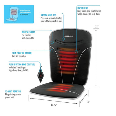 OBUSFORME 12V Heated Back & Seat Car Cushion - Relaxacare