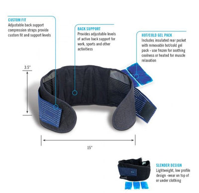 OBUSFORME Back Belt with Hot & Cold Gel Pack - Relaxacare