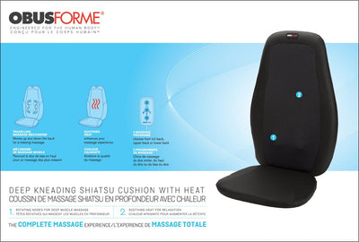 OBUSFORME Deep Kneading Shiatsu Heated Massage Cushion - Relaxacare