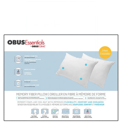 OBUSFORME Fiber Filled Pillow 2 Pack - Relaxacare