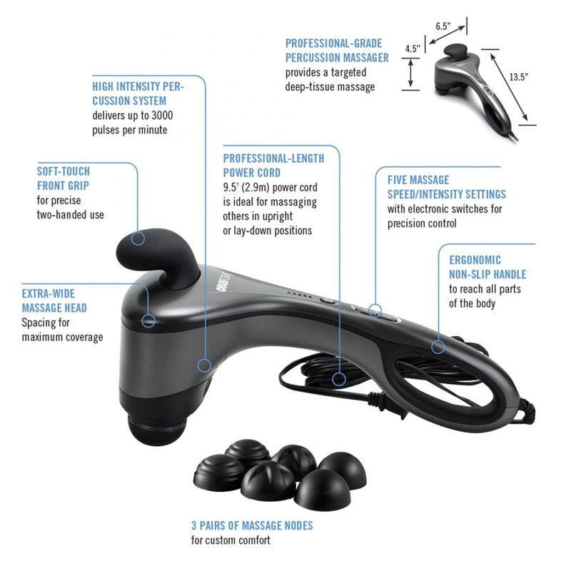 OBUSFORME Professional Handheld Percussion Massager with Heat - Relaxacare