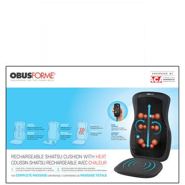 ObusForme - Rechargeable Shiatsu Back Cushion - Relaxacare