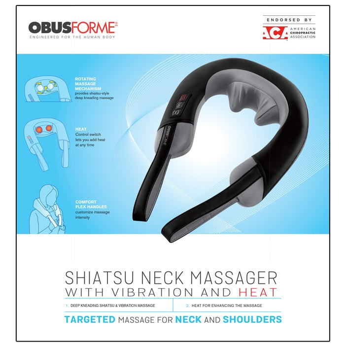 OBUSFORME Shiatsu/Vibration Neck & Shoulder Massager - Relaxacare